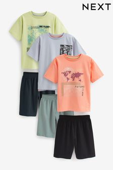 Fluro Orange Short Pyjamas 3 Pack (3-16yrs) (D10550) | $47 - $60