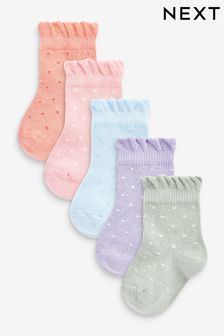 Bright Baby 5 Pack Socks (0mths-2yrs) (D10747) | 3,380 Ft
