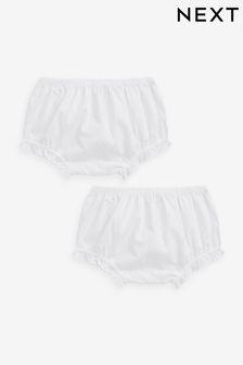  (D10942) | HK$87 白色 - 褶邊嬰兒燈籠褲2條裝 (0個月至2歲)