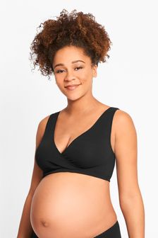 JoJo Maman Bébé Black 2-Pack Maternity & Nursing Sleep Bras (D11356) | $30