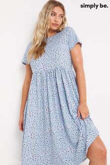 Simply Be Blue Ditsy Supersoft Midi Dress (D11471) | 35 €