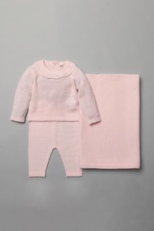 Rock A Bye Baby Boutique Pink Knitted Three-Piece Gift Set (D11522) | €35