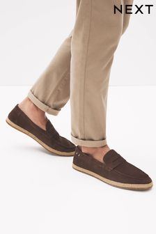 Dark Brown Espadrille Loafers (D11549) | $87