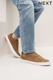 Tan Brown Suede Low Trainers (D12446) | SGD 54