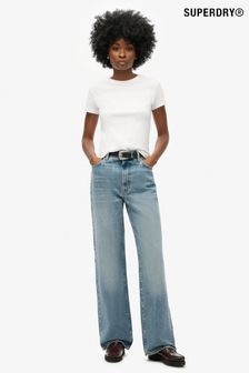 Superdry Blue Wide Leg Jeans (D12623) | $111