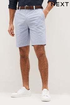 Blue Stripe Belted Chino Shorts with Stretch (D12699) | 14 €