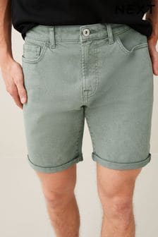 Sage Green Straight Stretch Denim Shorts (D12727) | 13 €