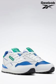 Reebok Kids White/Blue Classic Leather Step 'n' Flash Trainers (D12820) | TRY 1.190