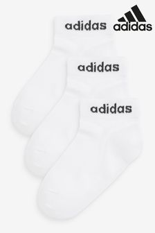 白色鴿仔 - Adidas Think Linear Ankle Socks 3 Pairs (D12911) | NT$370