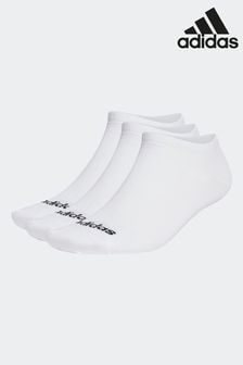 adidas White Thin Linear Low Cut Socks 3 Pairs (D12912) | HK$82