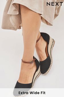 Black Extra Wide Fit Forever Comfort® Closed Toe Wedges (D14017) | $63