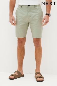 Light Green Skinny Fit Stretch Chino Shorts (D14021) | €20