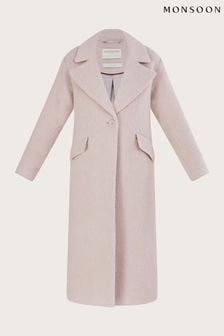 Monsoon Pink Jenny Brushed Wool Mix Smart Coat (D14091) | €252