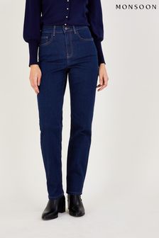 Jean Jeans droite taille haute Monsoon Bleu (D14098) | €30