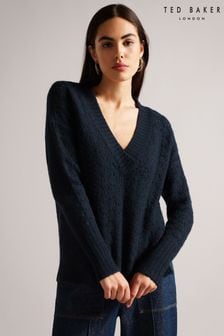 Ted Baker Blue Jackeiy V-neck Sweater (D14128) | €90