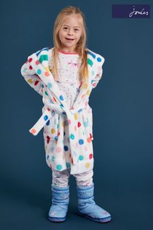 Joules Daydream Fleece White Dressing Gown (D14163) | €43 - €47
