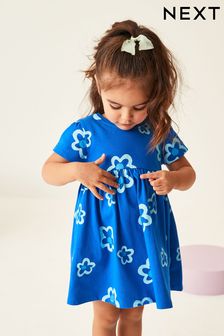 Blue Short Sleeve Jersey Dress (3mths-7yrs) (D14248) | $10 - $14