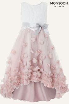 Розовое платье с цветочным принтом Monsoon Ianthe 3d (D14352) | €82 - €94