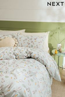 Sage Green Easter Bunny Duvet Cover and Pillowcase Set (D14652) | €12 - €30