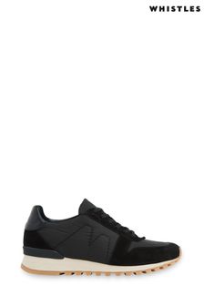 Whistles Silas Black Padded Runner Trainers