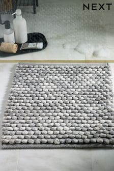 Grey Marl Giant Bobble Shower Mat