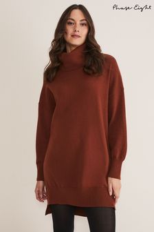 Phase Eight Cecilia Roll Neck Brown Jumper Dress (D15008) | €61