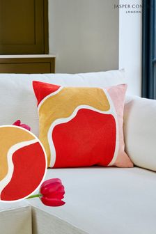 Jasper Conran London Orange/Pink Abstract Embroidered Feather Filled Cushion (D15074) | €19