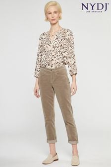 NYDJ Taupe Brown Margot Girlfriend Cords Trousers (D15188) | €179