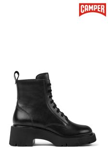 Camper Women Black Lace-Up Booties