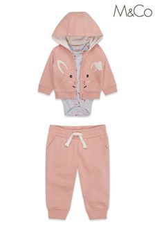 M&Co Pink Bear Sweater Three Piece Set (D15518) | €25