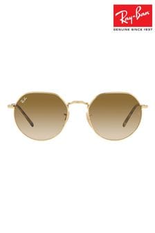 Gold mit hellbraunen Gläsern - Ray-ban Jack Große Sonnenbrille (D16018) | 256 €