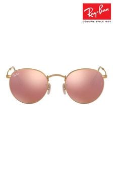 Gold und Kupfer, verspiegelte Gläser - Ray-Ban® Runde Metall-Sonnenbrille (D16022) | 271 €