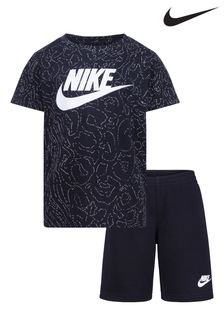Negro - Conjunto de camiseta y pantalones cortos de Nike Little Kids Club (D16201) | 51 €