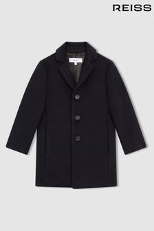 Reiss Navy Gable Teen Single Breasted Overcoat (D16288) | $209