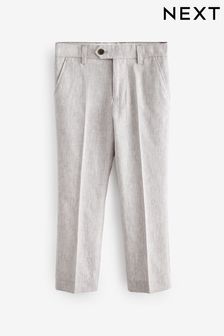 Grey Linen Blend Suit Trousers (12mths-16yrs) (D16316) | Kč760 - Kč1,330