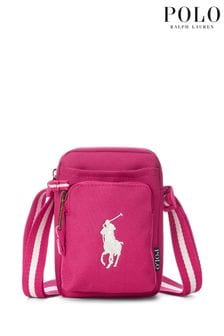 Różowa torba festiwalowa Polo Ralph Lauren z logo z kucykiem (D16384) | 220 zł