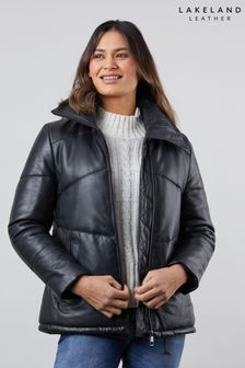 Lakeland Leather Parton Black Leather Padded Jacket (D16424) | €440