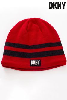 DKNY Sports Red Rubber Badge Beanie (D16669) | $36