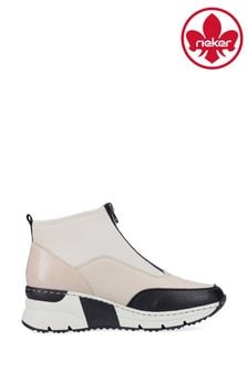 Rieker Ladies Natural Short Zipper Boots (D16847) | ₪ 312