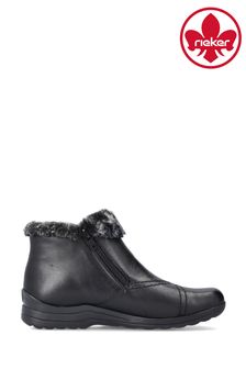 Rieker Ladies Black Short Zipper Boots (D16849) | €38
