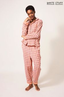 Tkaná ružová pyžamová košeľa White Stuff Nightsky (D16944) | €37
