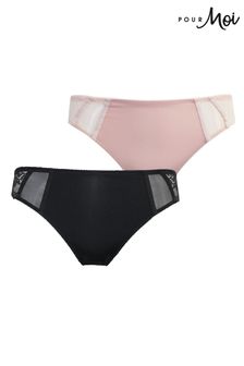 Pour Moi Mesh And Lace Knickers 2 Pack (D16991) | 83 د.إ