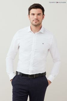 Tommy Hilfiger White Slim Fit Core Flex Poplin Shirt (D17036) | $146