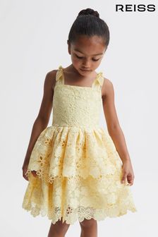 Reiss Lemon Bethany Junior Bow Strap Lace Dress (D17100) | ₪ 608