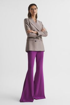 Reiss Magenta Gabi Petite Fluid Flare Trousers (D17107) | €218