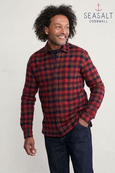 Seasalt Natural Cornwall Patterned Men's Fathomer Shirt (D17225) | €108