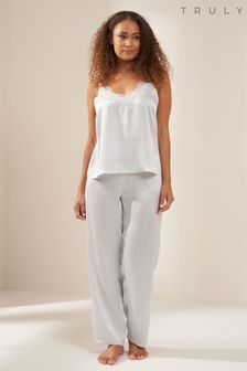 Truly Blue Dusty Silk Cami And Trousers Set (D17558) | $223