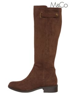 M&Co Brown Suedette Knee High Flat Boots (D17600) | €56