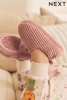 Pink Corduroy Teddy Borg Fleece Slippers (D17616) | AED48 - AED58