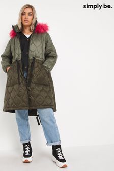 Simply Be Green Parachute Quilted Jacket (D17629) | $115